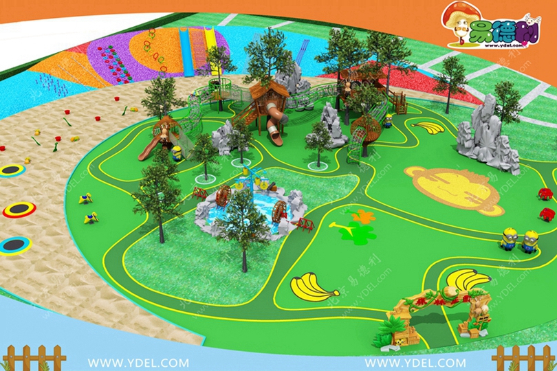 城市公園組合滑梯游樂設備