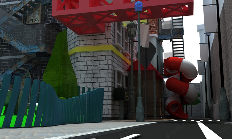 建筑風格淘氣堡旋轉滑梯