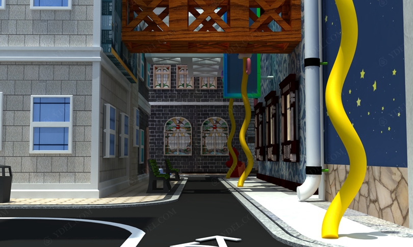 建筑風格淘氣堡通道